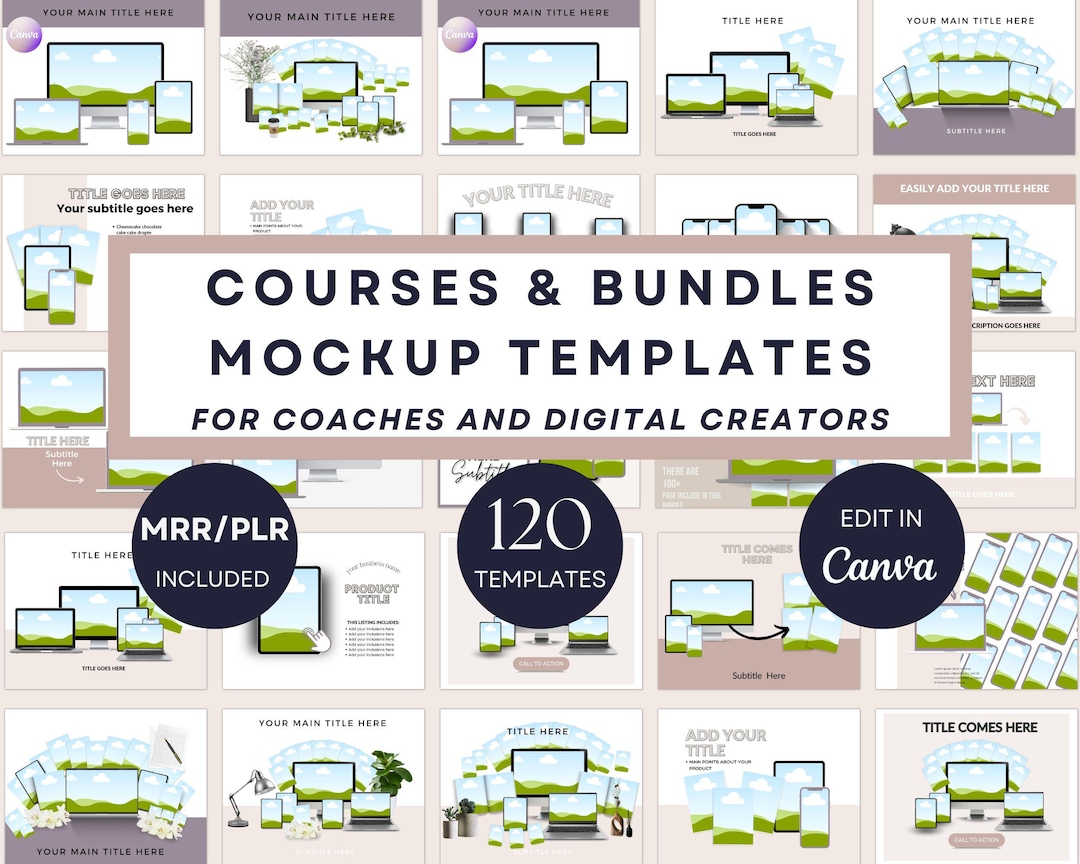 120 Canva Product Mockup Templates for Coaches & Course Creators, Etsy ...