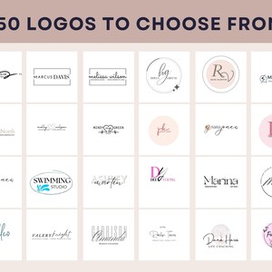 50 Canva Logo Templates, Customizable Logos & Branding Kit for Small Business Owners, Modern Square Logo Design Bundle with PLR MRR image 7