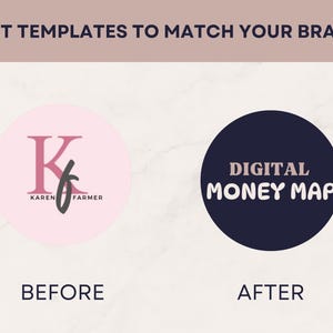 50 Canva Logo Templates, Customizable Logos & Branding Kit for Small Business Owners, Modern Square Logo Design Bundle with PLR MRR image 4