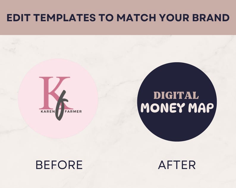 50 Canva Logo Templates, Customizable Logos & Branding Kit for Small Business Owners, Modern Square Logo Design Bundle with PLR MRR image 4