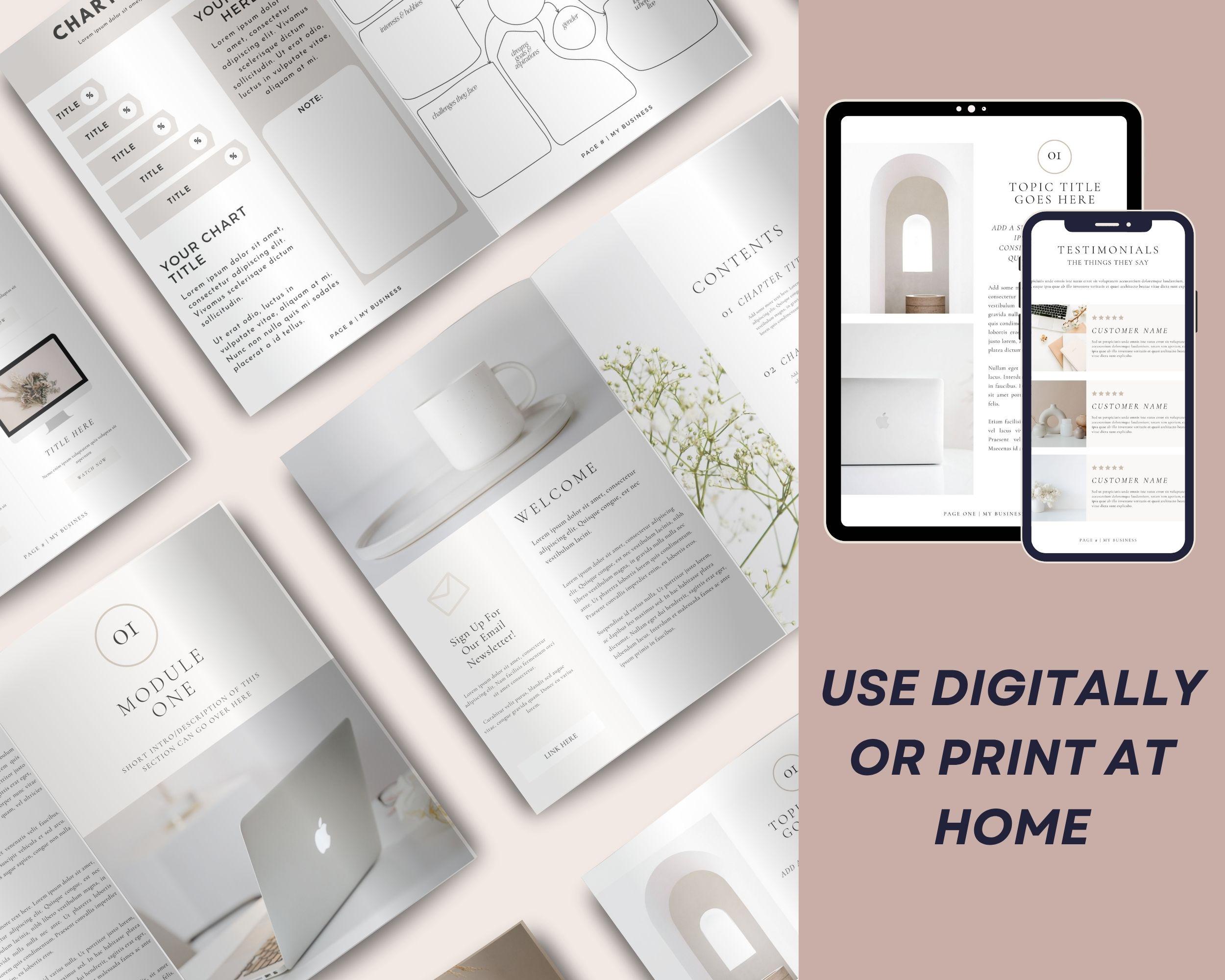 Coaching & Course Workbook Template Bundle for Mentors, 140 Page Canva ...