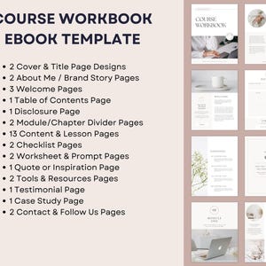 Course Workbook Designs Coaching & Course Workbook Template Bundle for Mentors, 140 Page Canva ...