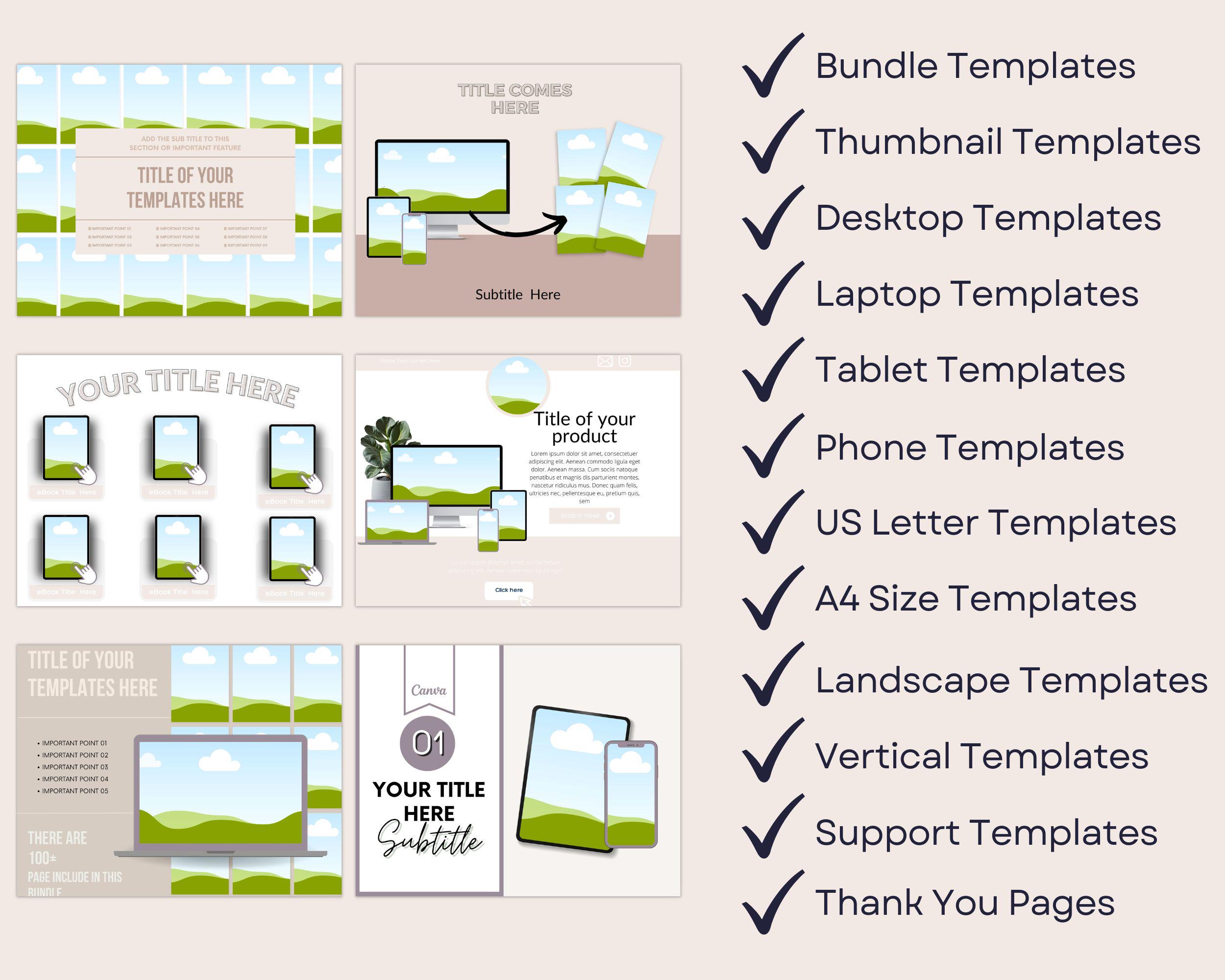 120 Canva Product Mockup Templates for Coaches & Course Creators, Etsy ...
