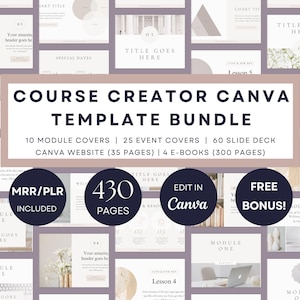Course Creator Resources Bundle For Coaches, Canva Designs for Digital Sellers, Lead Magnet eBook Template, Coaching Workbook, Business Plan