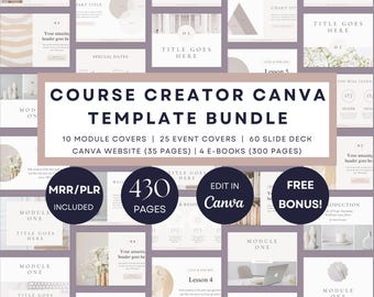 Course Creator Resources Bundle For Coaches, Canva Designs for Digital Sellers, Lead Magnet eBook Template, Coaching Workbook, Business Plan
