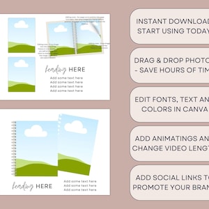 280 Canva-mockupmallar för utskrivbara material, böcker, tidskrifter och planerare | Redigerbart Etsy-listningsbildpaket, bokmockups, A4, US Letter, PLR bild 3