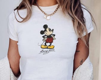 Camiseta retro de Mickey Disney para bebé, camiseta clásica de Mickey para bebé, camiseta de Mickey Mouse estilo Y2K de los 90