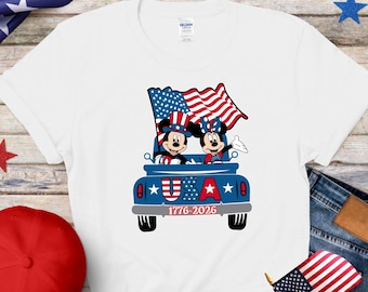 Matching Family Disney 250th USA Anniversary Shirts, 1776-2026 Patriotic Tees, Mickey Minnie Ears Semiquincentennial Gift