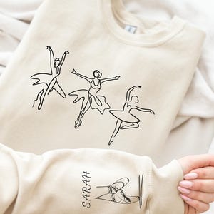 Personalisierte Ballerina T-shirt und Sweatshirt mit personalisierten Ballet Shirt für Tänzer Tanzlehrer Geschenk Tanz Mutter Pullover Geschenk für Tänzer