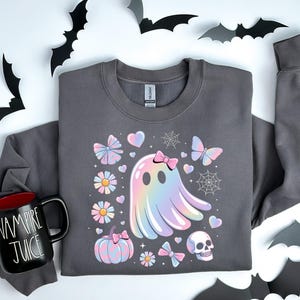 Halloween Girls Ghost Sweatshirt, Cute Toddler Halloween Sweatshirt Boo Girls Shirt Halloween hoodie for Toddler Girls Halloween Girl hoodie