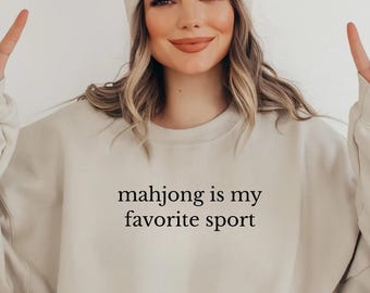 Sudadera con cuello redondo "El mahjong es mi deporte favorito", divertida, ideal para gamers.