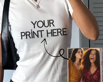 Custom Baby Tee, Cropped Y2K Style, Handmade