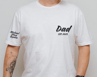 Personalized Dad Shirt with Kids Names - Custom Father's Day Tee