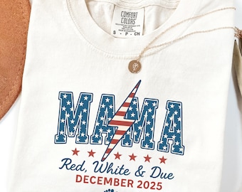 4th of July Pregnancy Announcement Shirt: American Mama Maternity Tee