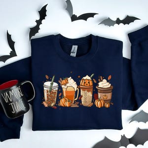Skeleton Coffee Sweatshirt: Halloween Skull Graphic, Coffee Lover Gift