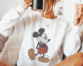 Felpa vintage di Topolino Disney, maglietta vintage di Topolino Disney, felpa con stampa vacanze Disneyworld, maglione retrò Disney