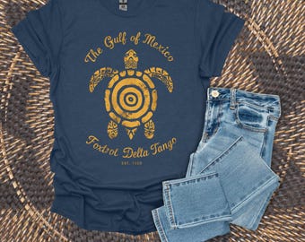 Stay Salty Gulf of Mexico Turtle Shirt: Comfort Colors Tee
