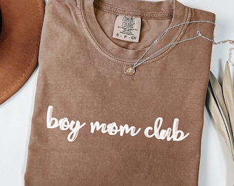 Boy Mom Club Shirt Trendy Mother Graphic Tee Cute Mama Gift Soft Casual Outfit