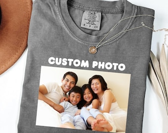 Camiseta con foto personalizada Comfort Colors®, camiseta personalizada, camiseta con foto personalizada, camiseta con foto, camiseta con foto familiar, camisetas con imagen de logotipo, regalo