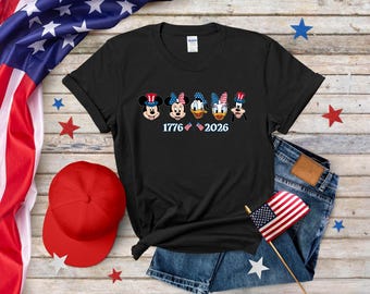 Matching Family Disney 250th USA Anniversary Shirts, 1776-2026
