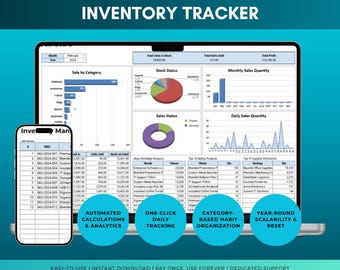 Inventory Tracker Spreadsheet | Google Sheets Small Business Stock, Sales & Product Management Template