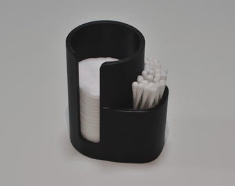 Soporte 2 en 1 para discos de algodón y bastoncillos / Organizador moderno para tocador de baño / Organizador de maquillaje