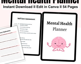 Mental Health Planner: Anxiety & Mood Tracker (Digital Template)