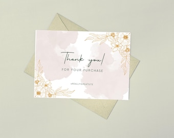Editable Thank You Card Template: Small Business Marketing (Digital Download)