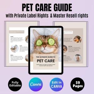 Pet Care PLR eBook – Edytowalny szablon Canva dla właścicieli zwierząt, trenerów i blogerów – Produkt cyfrowy do sprzedaży, możliwość zmiany marki, prawa do odsprzedaży