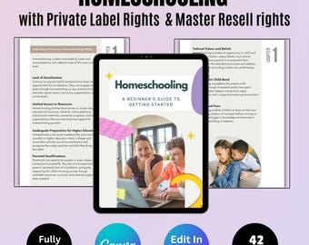Guía para principiantes de educación en casa: eBook editable de Canva con derechos PLR