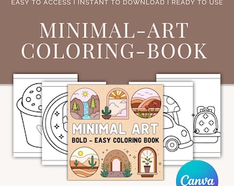Libro para colorear de arte minimalista / Diseños abstractos para adultos (PDF)