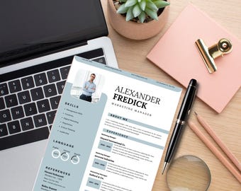 Bearbeitbare Lebenslaufvorlage für Marketingleiter: Professionelles Canva Lebenslaufdesign (US Letter)