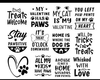 Pet Quotes SVG Bundle: Dog Lover & Cat Mama Designs (Digital Download