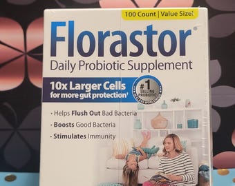 Florastor Daily Probiotic Supplement Capsules | 100 Vegetarian  | Sealed Box | Wellness & Daily Routine Product