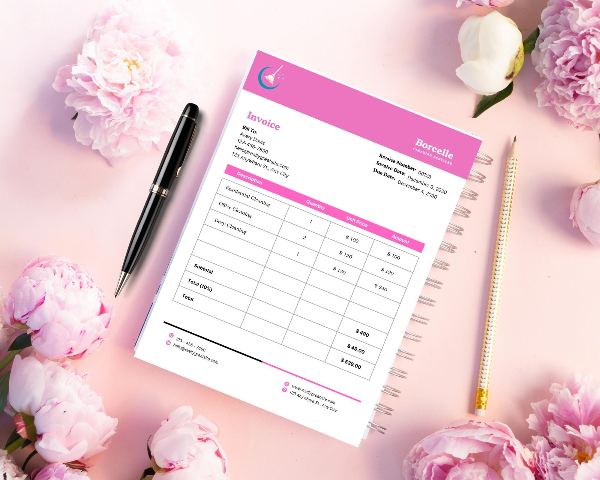 Editable Invoice Template: Modern Small Business Order Form (instant ...