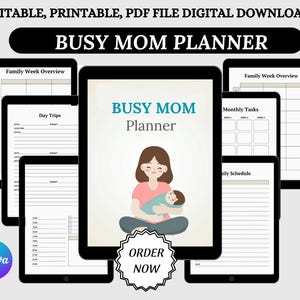 Editable Mom Planner Template: Printable Life Organizer (Canva Design, Digital Download