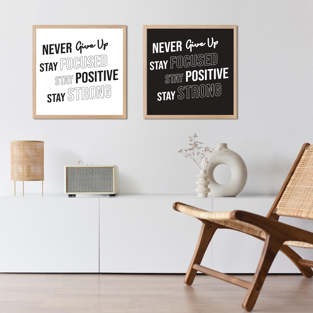 Set of 2 Minimal Motivational Wall Art Prints – Digital PDF Quote ...