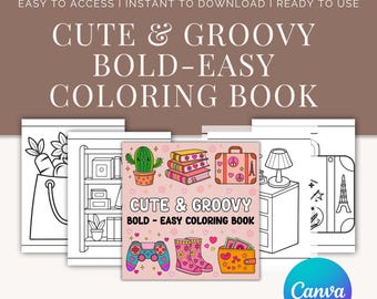 Retro Coloring Book for Kids: Groovy 70s Designs (PDF Pattern)