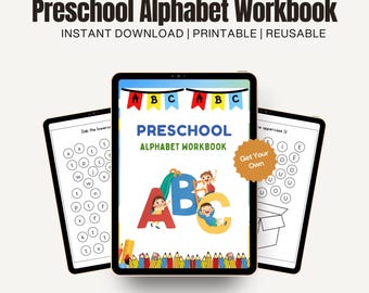 Preschool Alphabet Tracing Workbook: ABC Letter Activity Pages (PDF Downloadable Printable