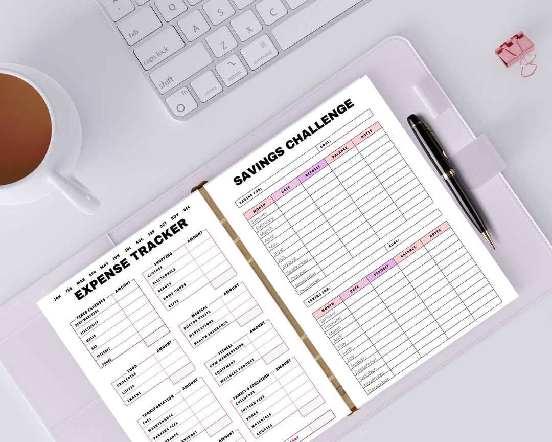Editable Monthly Budget Planner: Canva Template, Savings Tracker ...