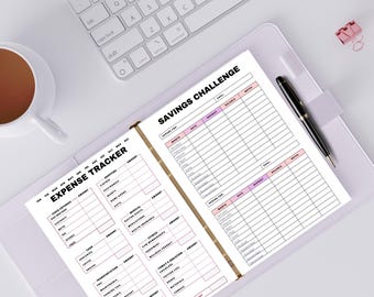 Editable Monthly Budget Planner: Canva Template, Savings Tracker (Digital Download)