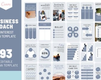 Business Coach Pinterest Templates | Editable Canva Pins for Coaches, Entrepreneurs & Course Creators | Branding Made Easy