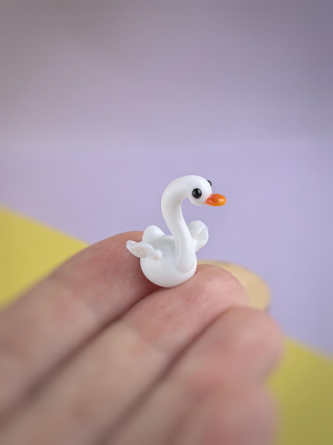 Glass Figurines Swan Bird Figurine Glass Swan Figurine Tiny Swan ...
