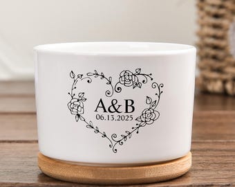 Personalized Memorial Mini plant pot,Couple's Name Plant Pot,Succulent Pot for Couple,Anniversary Gifts,Couple's Name Plant Pot, Flower Pot