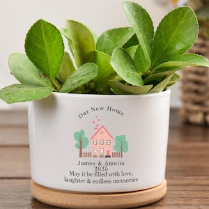 Custom Home Address Planter Pot, Housewarming gifts for couples, Realtor Closing Gift,New Homeowner Gifts,Plant Pot For Moving House