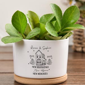 Personalized New Home Gift,Housewarming Gifts For Couples,Plant Pot For Moving House,First Home Flower Pot,Gift From Realtor,Engagement Gift