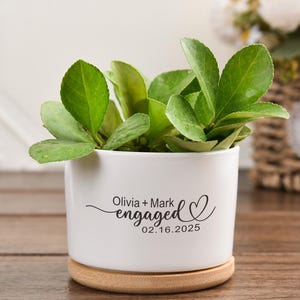 Pot de fleur personnalisé, cadeaux de fiançailles, cadeau de mariage personnalisé pour couple, cadeau de mariage, cadeau de mariage personnalisé, pot de fleur personnalisé
