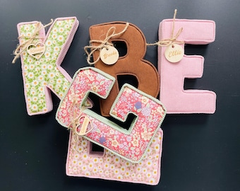Neutral Nursery Decor Fabric Letter | Custom Liberty London Corduroy Fabric Letters