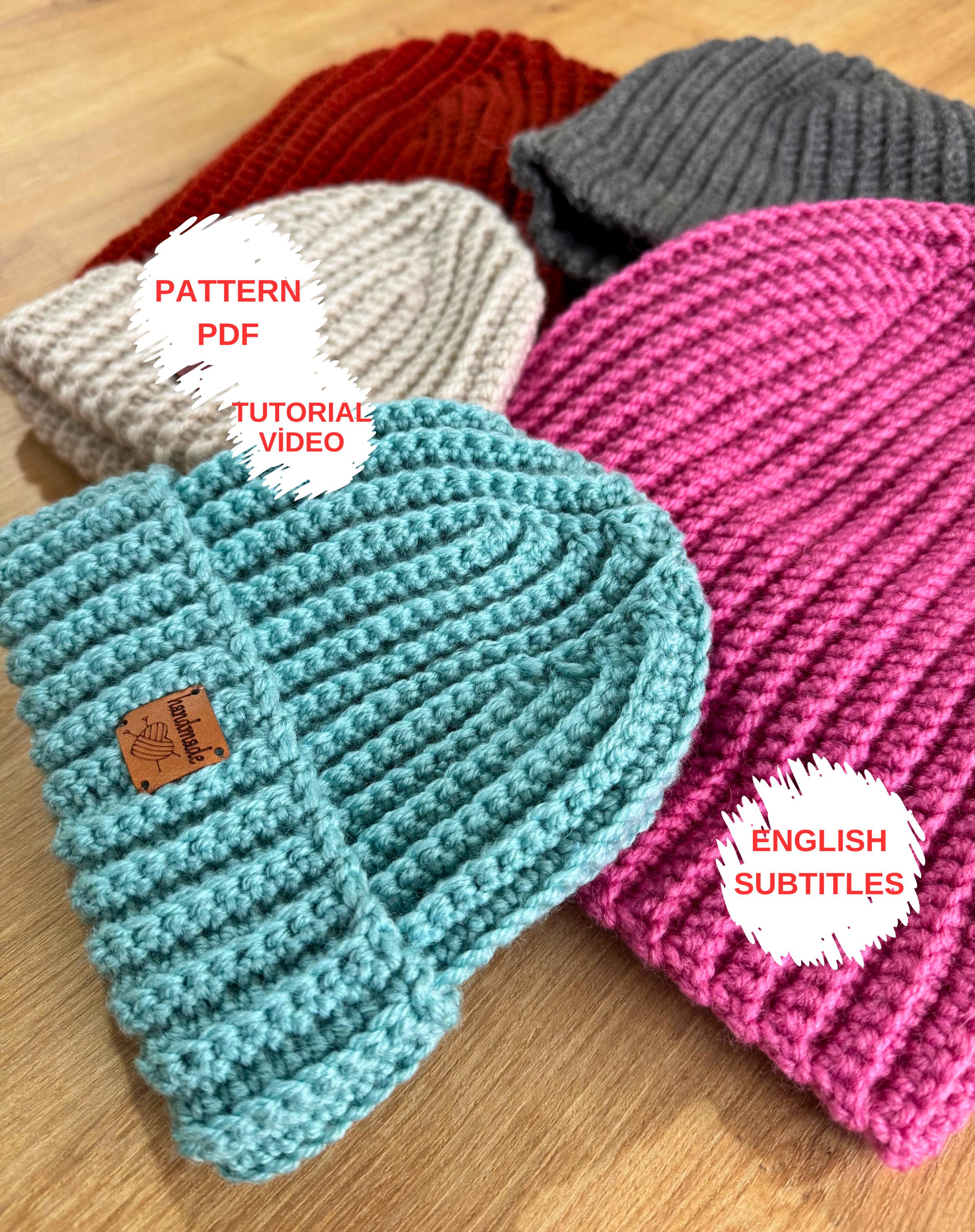 Crochet Pattern, Ribbed Crochet Beanie Pattern PDF, Stitch Beanie ...
