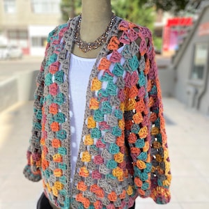 Gehaakt patroon en video, vest voor dagelijks gebruik, oversized vestpatroon, zeshoekig vestpatroon, tutorial pdf-video, afdrukbaar patroon